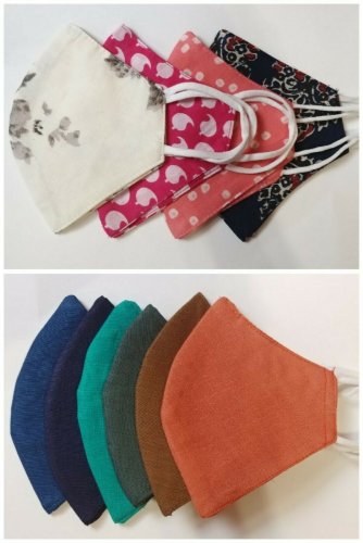 Face Mask Triple Layers 100% Cotton Natural Fiber Washable Reusable. Unisex