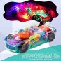 Toy Racing Car-Transparent-Musical-Lighting-Bump & Go Car