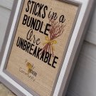 Sticks in a bundle are unbreakable