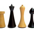Mid Century Modern Hermann Ohme Wooden Crafted Chess Set in Ebonized Boxwood