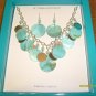 Beautiful Silver Chainlink Necklace & Earring Set w/Shell & Bead Accent