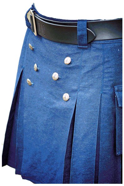 New Handmade Mens Utility Royal Blue Cotton Kilt 28 Size Working Blue Kilt Outdoor Utility Kilt