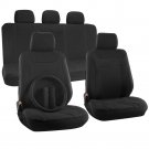 Car Seat Cover for Honda Accord w/Steering Wheel/Head Rest Mesh Black Y Stripe