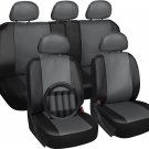 New Faux Leather Seat Cover for Toyota Tacoma Gray Steering Wheel/Belt Pad/Head Rest