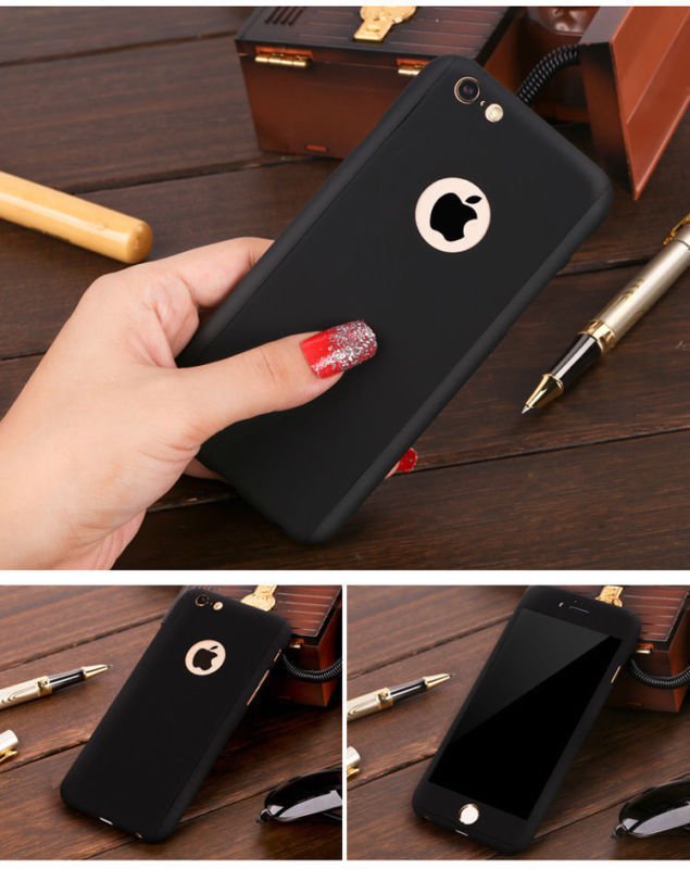 New iPhone 6 Black Luxury Hybrid Tempered Glass Acrylic Hard Case Cover