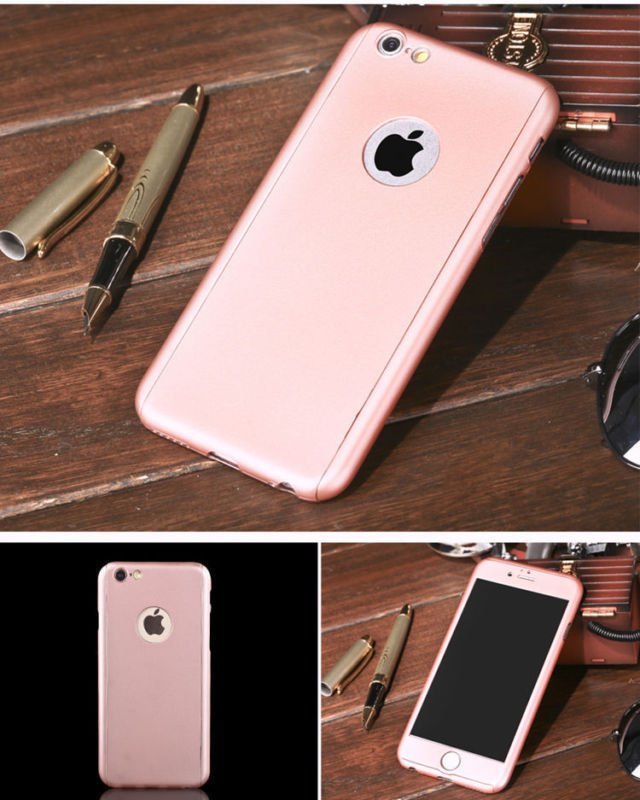 New iPhone 6 Rose Gold Luxury Hybrid Tempered Glass Acrylic Hard Case Cover