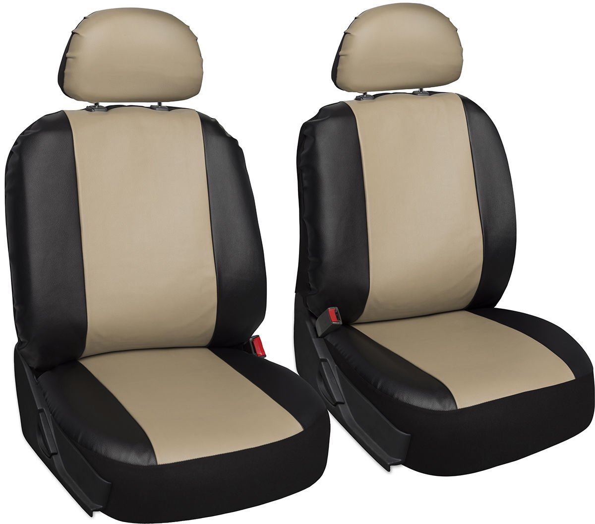 New Faux Leather Black Tan Seat Cover 6pc for Honda Accord w/Head Rests