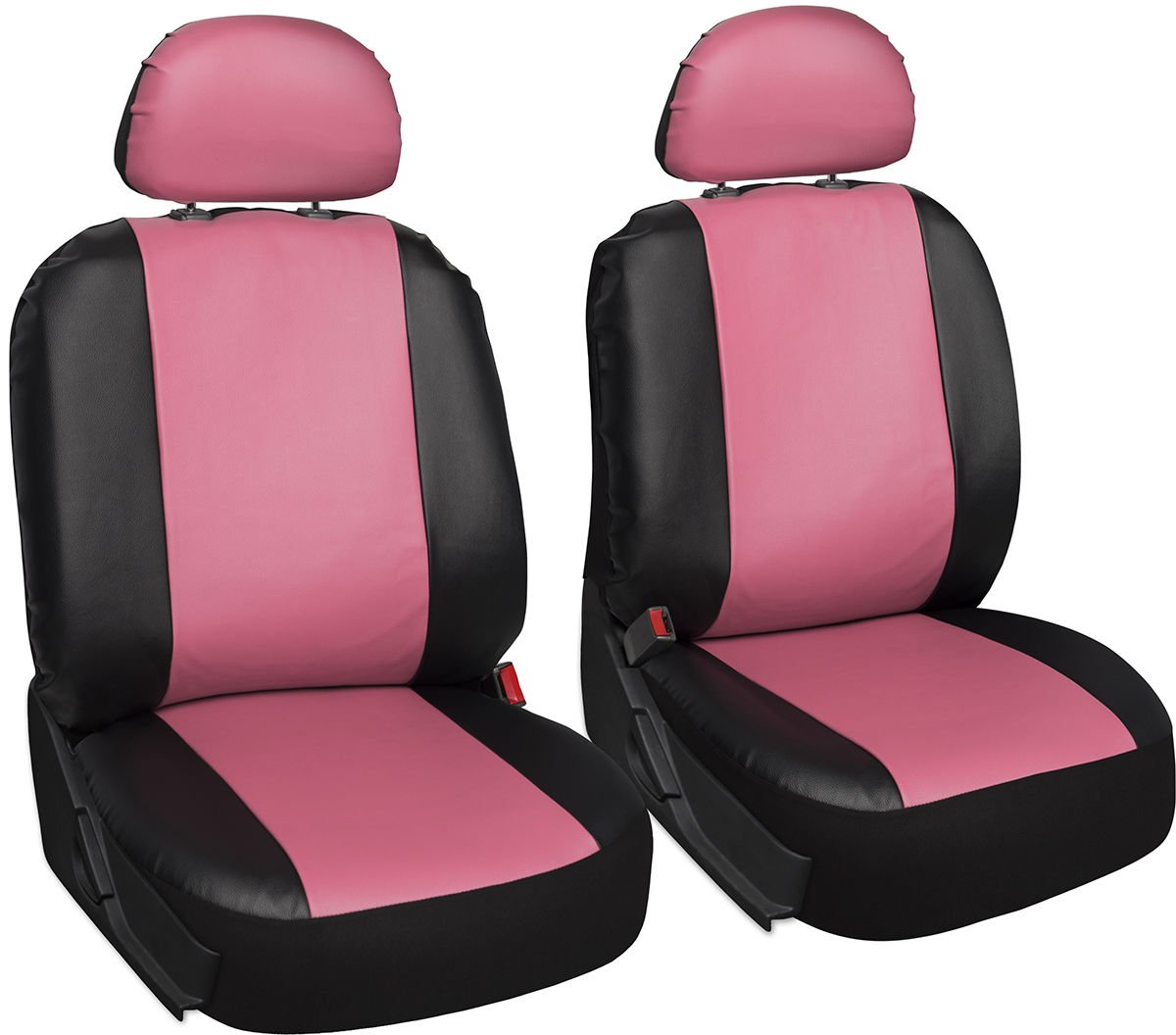 New Faux Leather Pink Black Seat 6pc Bucket for Ford F150 w/Detachable Head Rests