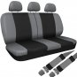 New Car Seat Covers for Toyota Corolla Gray Black Steering Wheel-Belt Pad-Head Rests