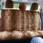 New Car Seat Covers Orange 17pc Set for Auto Cheetah Leopard Animal Print Belt Pads