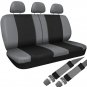 New Car Seat Covers for Toyota Corolla Gray Black Steering Wheel-Belt Pad-Head Rests