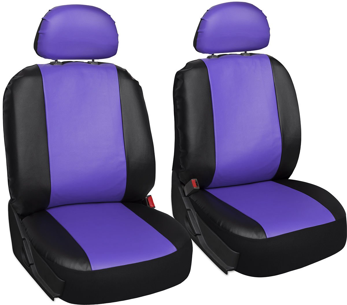 New Faux Leather Purple Black Seat Cover 6pc for Honda Civic w/Detachable Head Rests