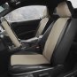 New Faux Leather Black Tan Seat Cover 6pc for Honda Civic w/Head Rests
