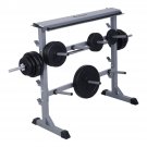 New 2 Tier 40" Barbell Dumbbell Rack Weights Storage Stand Home Gym Bench Base