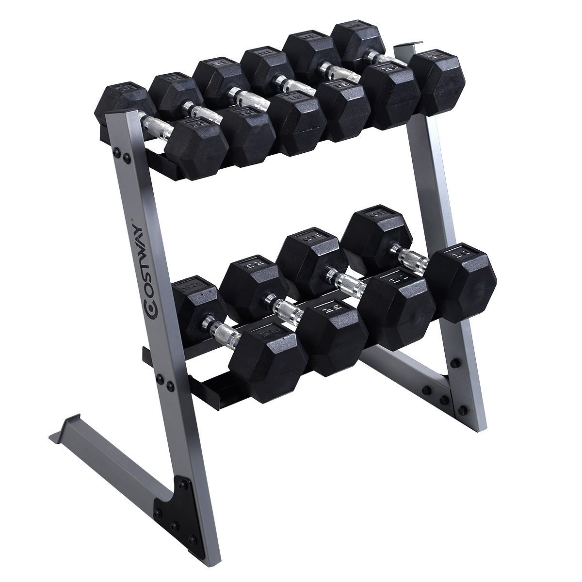 2 Tier 29'' Dumbbell Weight Storage Rack Home Stand Base + Multiple ...