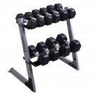 2 Tier 29'' Dumbbell Weight Storage Rack Home Stand Base + Multiple Weights Set