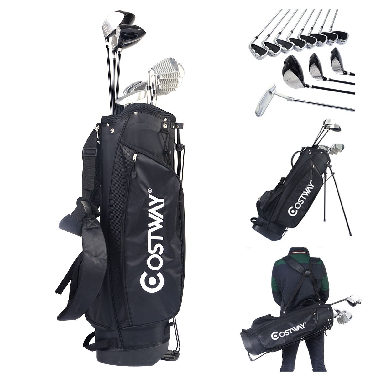 Costway Men&acirc;��s 12 Piece Strata Golf Set Complete Club Right Hand w/Stand Bag 2016