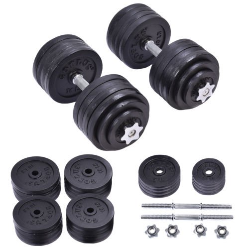 Goplus 200 LB Weight Dumbbell Set Adjustable Cap Gym Barbell Plates Body Workout