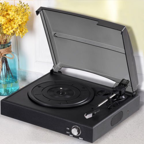Belt Drive 3 Speed Record Player RCA Output Turntable Stereo Headphone Jack