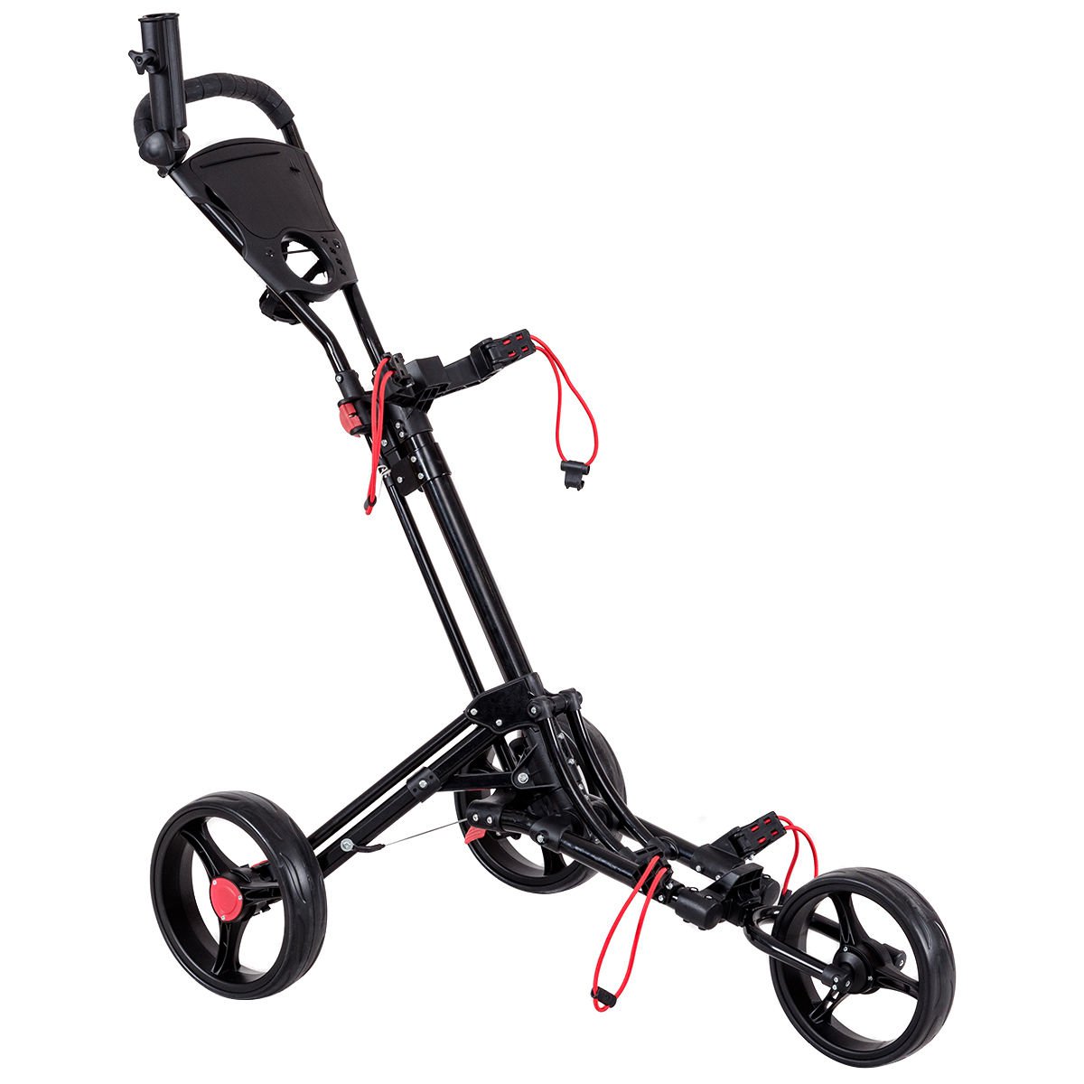 Foldable 3 Wheel Golf Pull Push Cart Trolley w/ Umbrella Scorecard ...