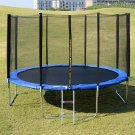 New 14FT Trampoline Combo Bounce Jump Safety Enclosure Net W/Spring Pad Ladder