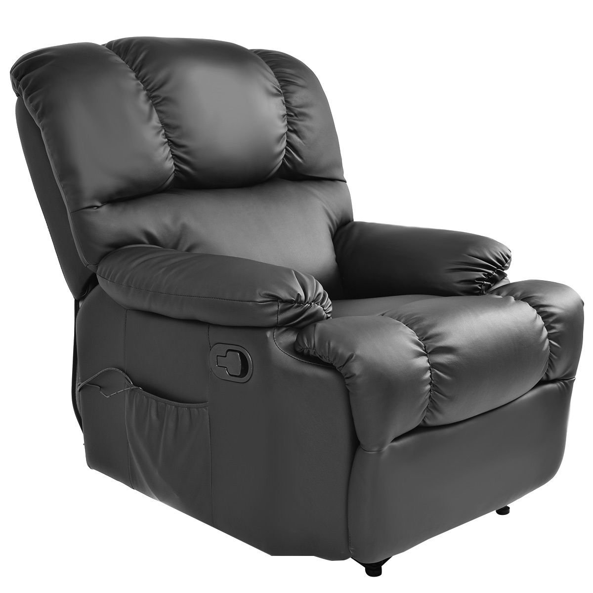 Recliner Massage Sofa Chair Deluxe Ergonomic Lounge Couch Heated W/Control Black