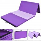 4'x8'x2"" Gymnastics Mat Thick Folding Panel Gym Fitness Exercise Mat Purple/Pink