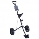 New Foldable 2 Wheel Push Pull Golf Cart /Cup Holder Trolley Swivel Steel Light