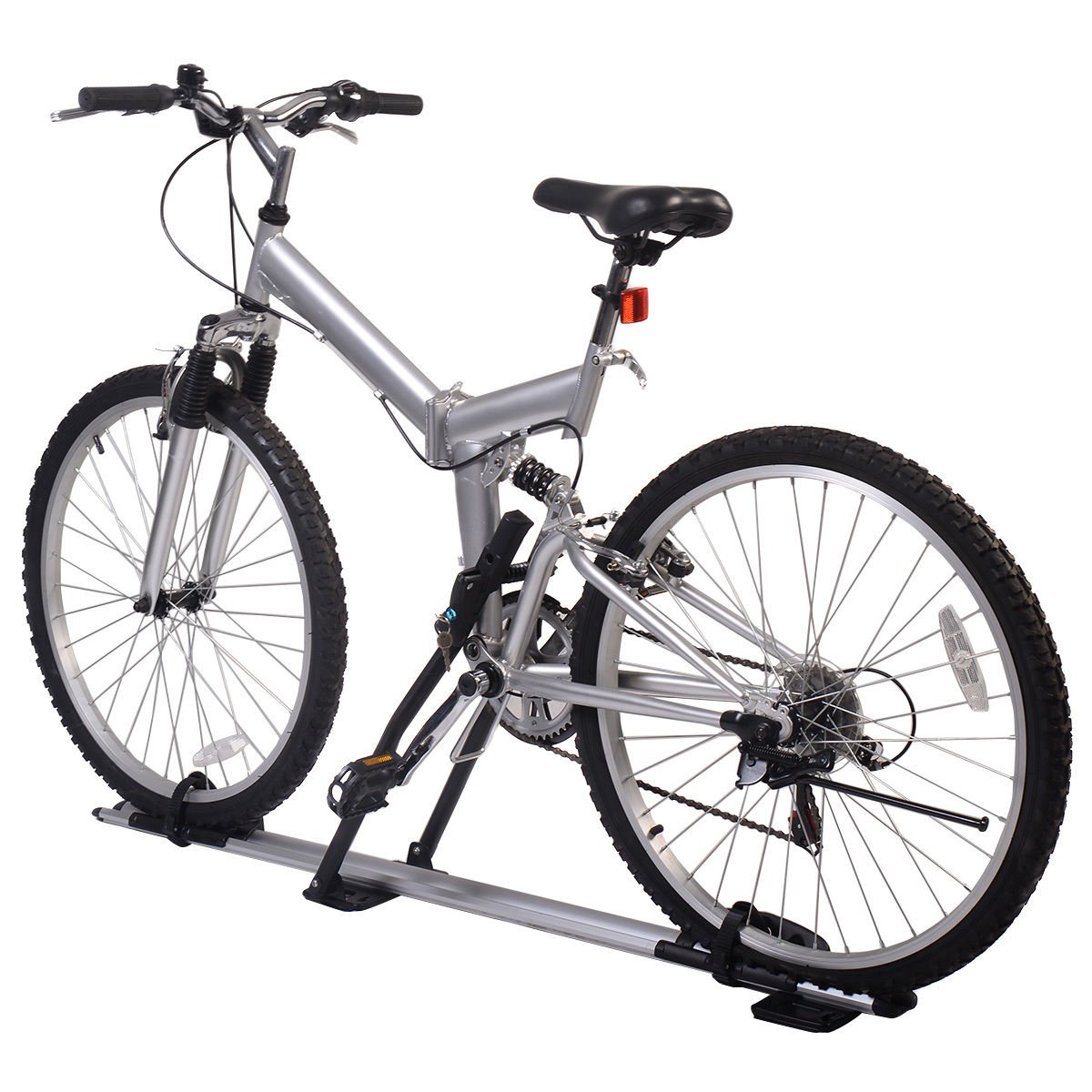 57"" 2x HD Aluminum Car Rooftop Rack Upright Mount Bike Bicycle Carrier SUV Van