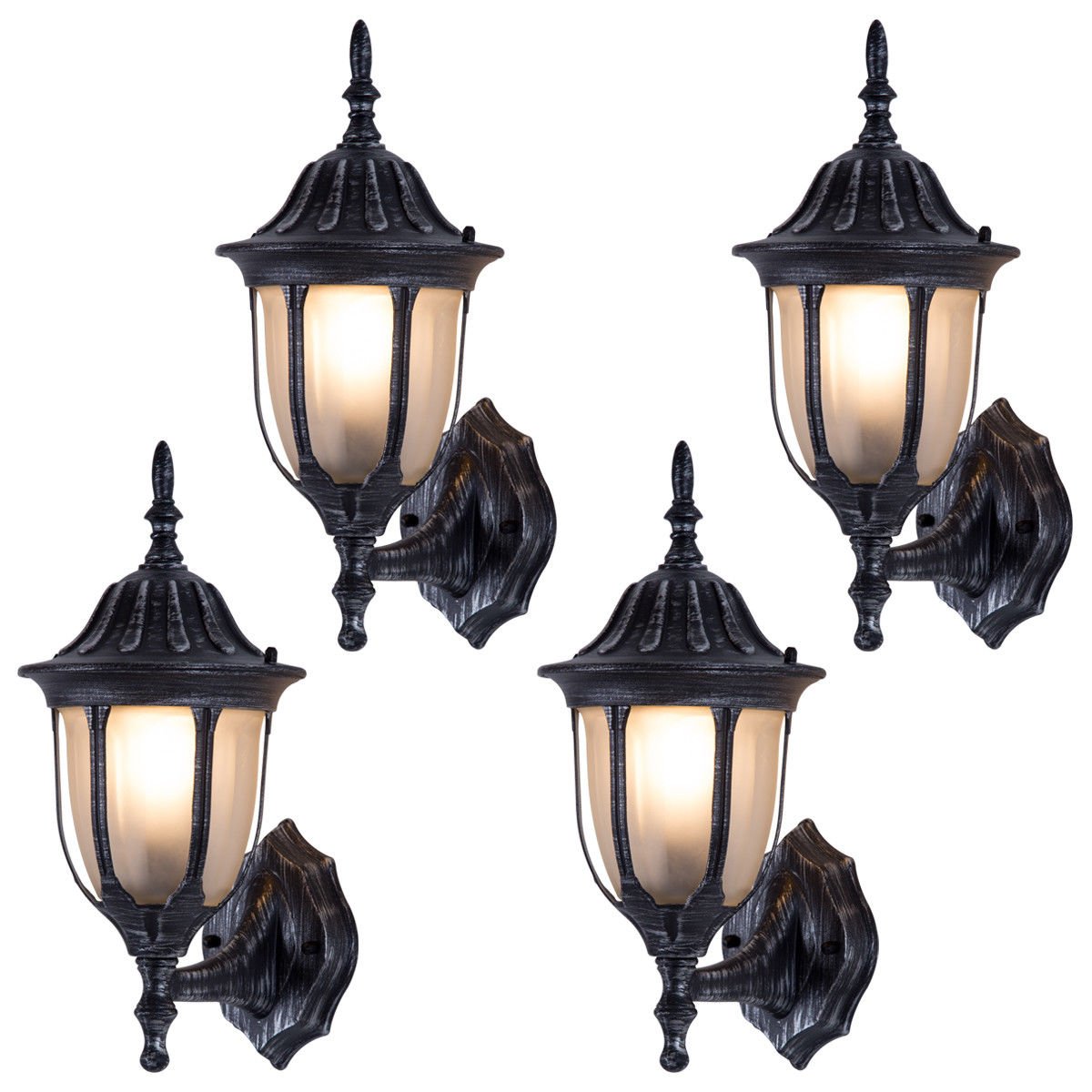Outdoor Garages Front Porch Light Exterior Wall Light Fixtures Waterproof 4-pack