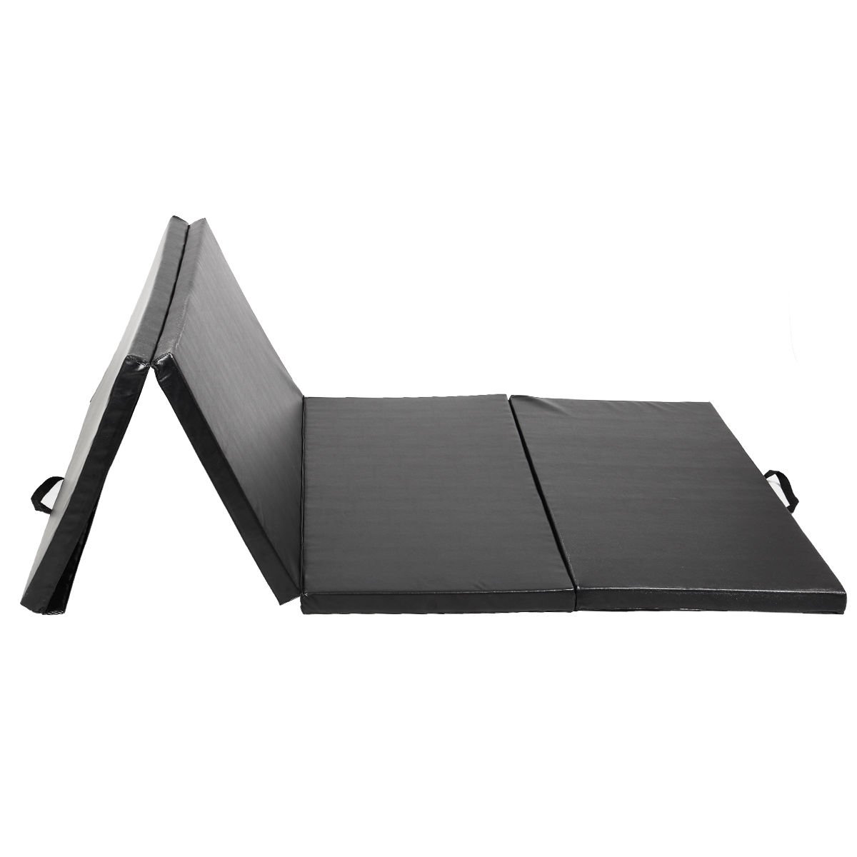 4'x8'x2"" Gymnastics Mat Thick Folding Panel Gym Fitness Exercise Mat Black