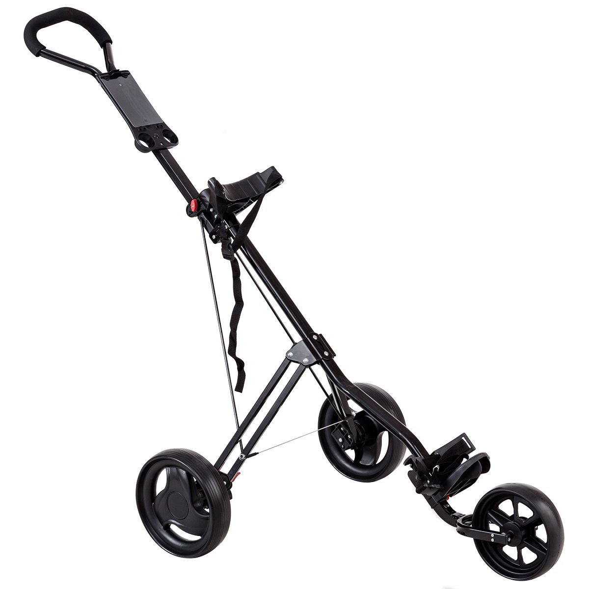 Lightweight Foldable 3 Wheel Steel Golf Pull Push Cart Trolley Club Scoreboard