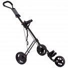 Lightweight Foldable 3 Wheel Steel Golf Pull Push Cart Trolley Club Scoreboard