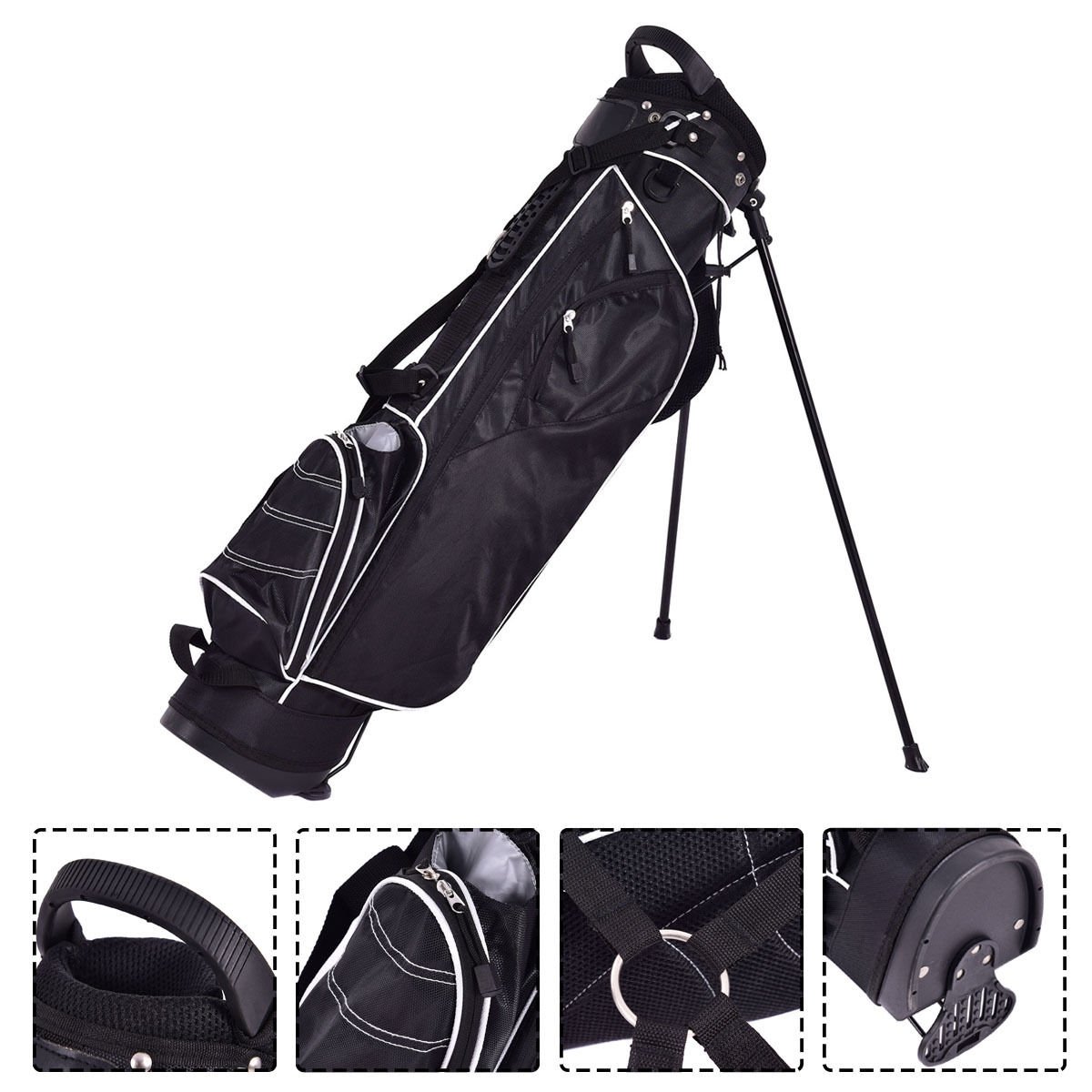 Golf Stand Cart Bag Club w/4 Way Divider Carry Organizer Pockets