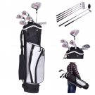 New 6 Piece Golf Club Set for Kids Wood Iron Putter w/Stand Bag Age 11-13 Silver