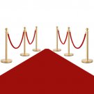 6Pcs Stanchion Posts Queue Pole Retractable 4 Velvet Ropes Crowd Control Barrier