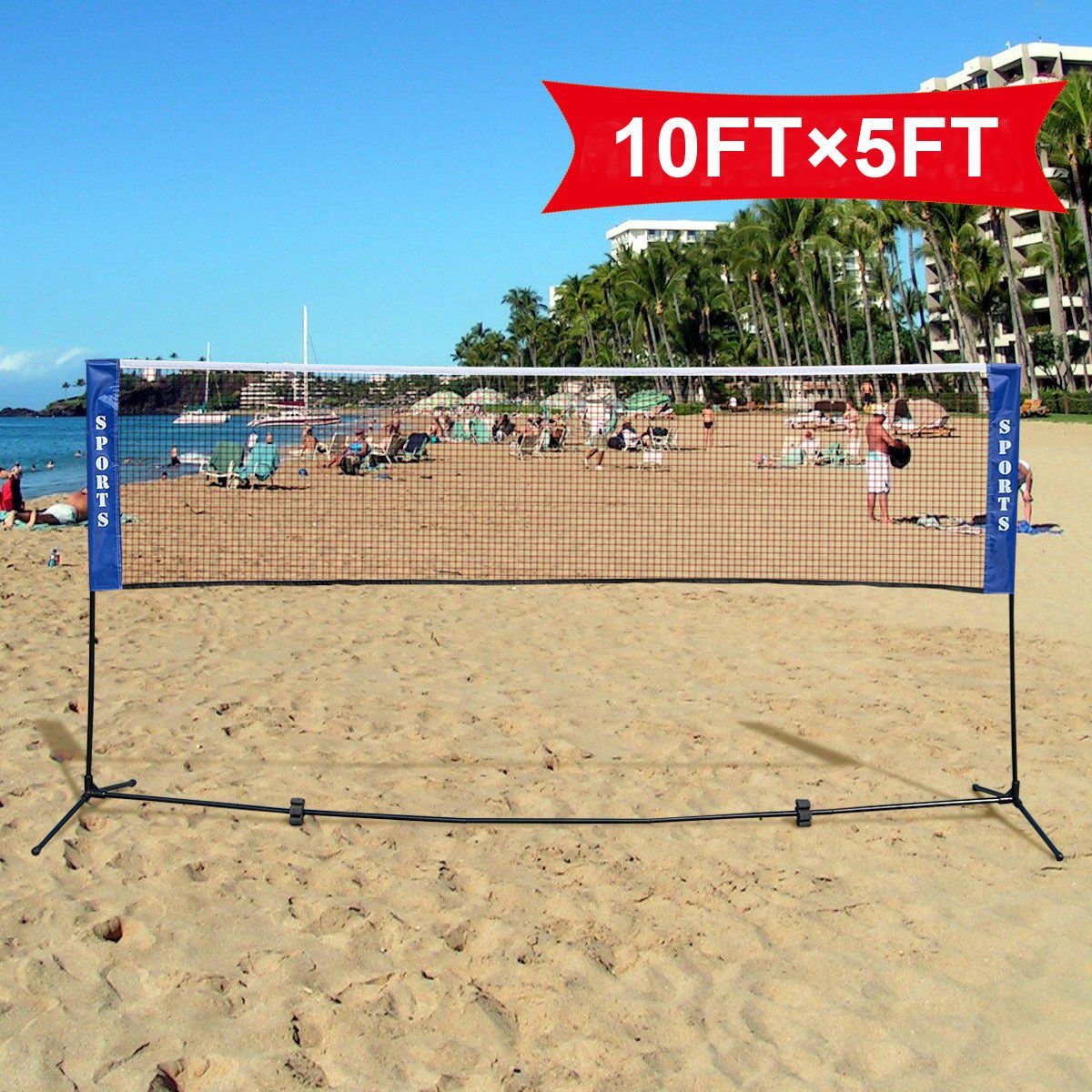 Portable 10'x5' Badminton Beach Volleyball Tennis Training Net w/ Carrying Bag