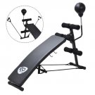 Adjustable Incline Curved Workout Fitness Sit Up Bench with Speed Ball 2 straps