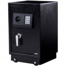 Electronic Password Safe Box With Key For Cash Jewelry Gun Security Locker
