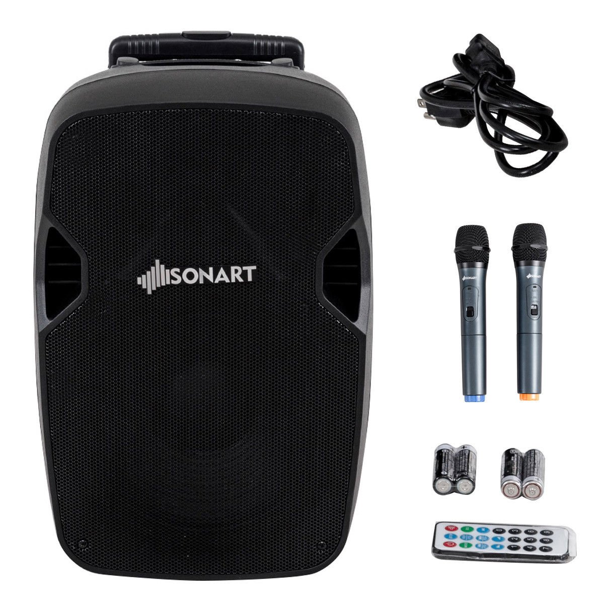 Portable 12"" 2-way 600W Powered Speaker Bluetooth Music Rechargeable Battery