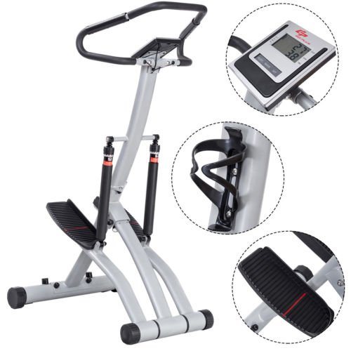 Goplus Folding Climbing Stepper Exercise Machine Dual Hydraulic w Bottle Holder