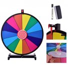 18"" Tabletop Editable Dry Erase Color Prize Wheel 14 Slot Fortune Spinning Game