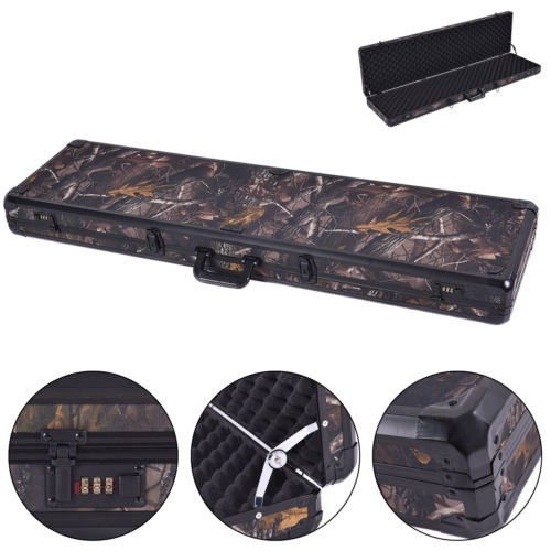 New 49"" Long Aluminum Locking Rifle Gun Case Lock Shotgun Storage Box Carry Camo