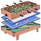 4 In 1 Multi Game Air Hockey Tennis Football Pool Table Billiard Foosball Gift