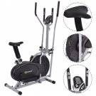 2 IN 1 Elliptical Fan Bike Dual Cross Trainer Machine Exercise Workout Home Gym