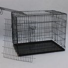 36 Black3 Door Folding Suitcase Dog Crate Pet Cage Cat Kennel Metal Pan
