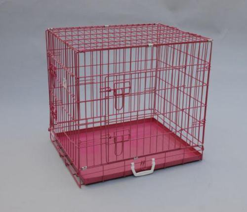 BestPet 24""Pink Pet Folding Suitcase Dog Cat Crate Cage Kennel Pen with ABS Tray