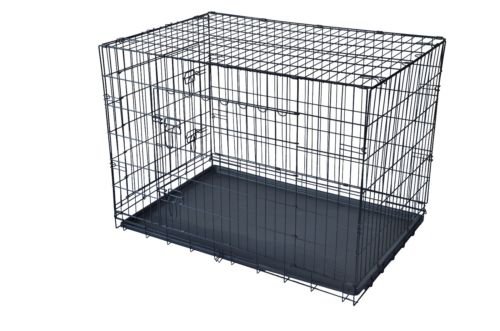 New Black 30"" Pet Folding Suitcase Dog Cat Crate Cage Kennel Pen w/ABS Tray