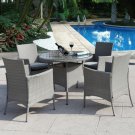 5 PCS Patio Furniture set Outdoor Rattan Dining Table Chair Cushion Indoor