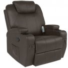 NEW LISTING Executive Swivel Massage Recliner w/ 5 Heat Modes, 2 Cup Holders, 92lbs (Brown)